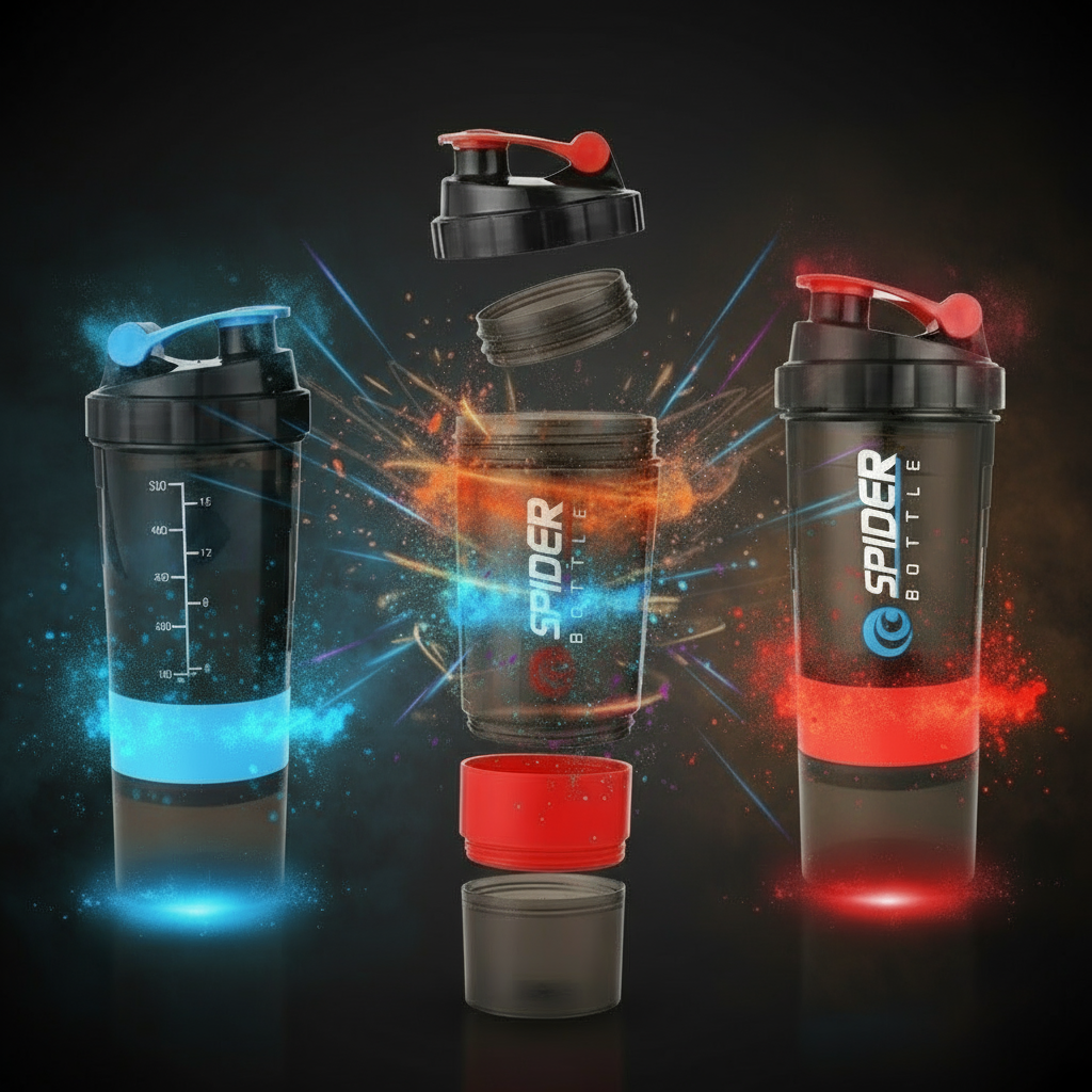 Shaker Spider Bottle – Nutrition, Hydratation, Organisation